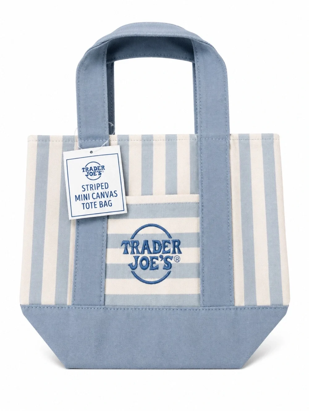 VIRAL 2026 Trader Joe’s Striped Mini Canvas Tote - Picture 1 of 3